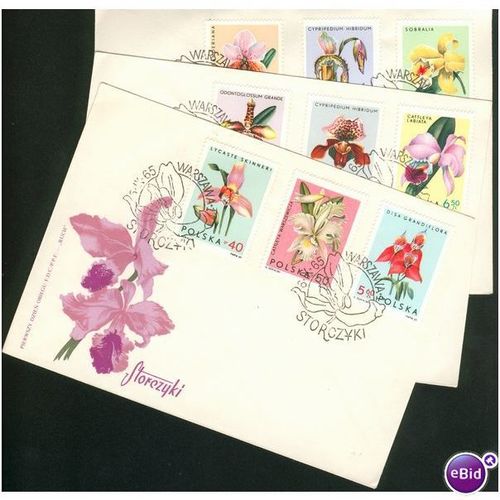 Poland FDC 1965 - SG 1590-1598 - Storczyki (Orchids)