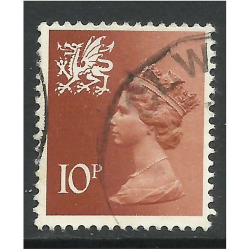 Wales GB 1980 10p Orange Machin 1 BAND SG W29.(R960 )