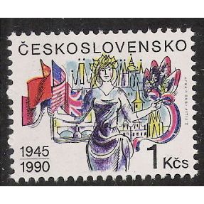 Czechoslovakia Mi 3047: 45th Anniversary of Liberation.