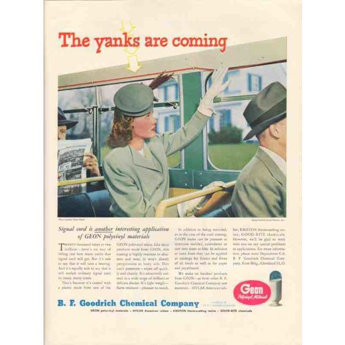 b f goodrich chemical co 1946 yanks jessall plastic inc vintage ad