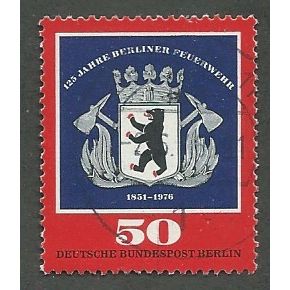 BERLIN - 1976 50pf '125TH ANN OF BERLIN FIRE SERVICE ' FINE USED (EBID42-343)