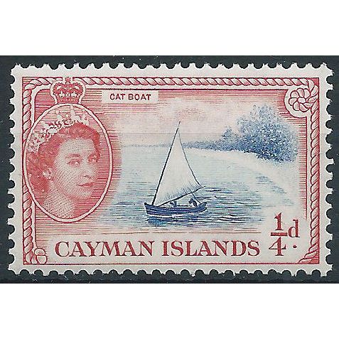 Cayman Islands 1953 SG148 1/4d Deep Bright Blue & Rose-Red Mounted Mint . ..