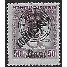 Mi 64 II: 50 b. purple Overprinted Hungarian Definitive Stamp: Queen Zita.