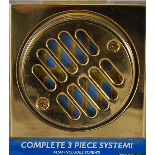 Drain Square 3 piece - Polished Brass
