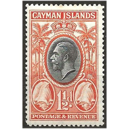 Cayman Islands 1935 SG99 1 1/2d Black & Orange Mounted Mint . .. .