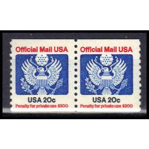 O135 20c Eagle Fine MNH Pair KA2039