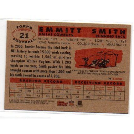 2001 Topps Heritage Emmitt Smith - Card # 21