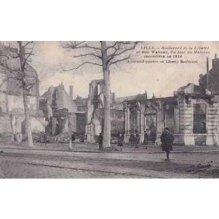 Lille Boulevard De La Liberte 1914 WW1 Bomb Damage Postcard