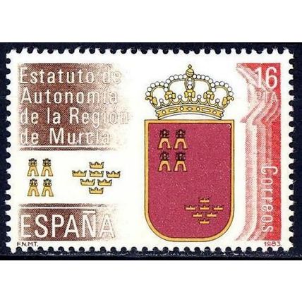 España. 1983. Mi # 2601. Region de Murcia. Statute of Autonomy