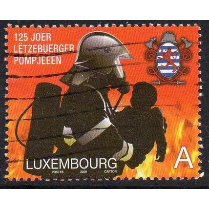 Luxembourg 2009 125th Anniversary of NFF - Fireman Rescuing a Child A Rate Used