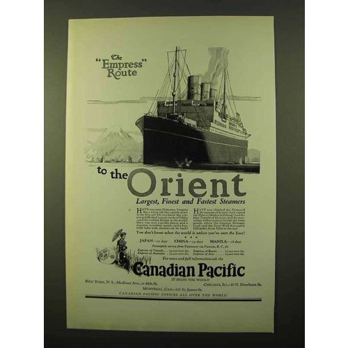 1923 Canadian Pacific Cruise Ad - Empress Route