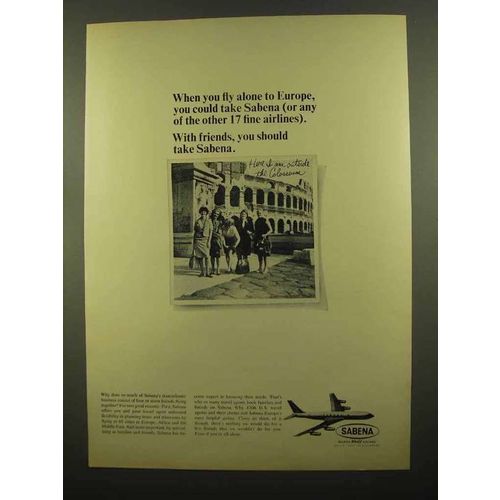1965 Sabena Airlines Ad - Fly to Europe