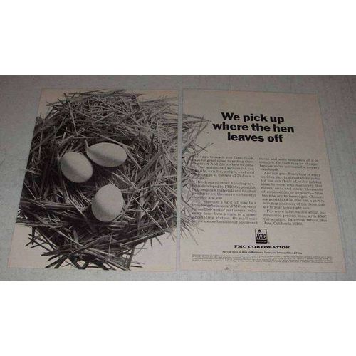 1969 FMC Corporation Ad - Pick Up Where Hen Leaves Off