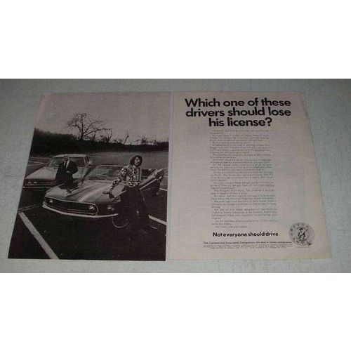 1970 Continental Insurance Ad - Drivers Lose License