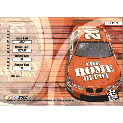 2000 Press Pass VIP Tony Stewart Lap Leader #LL2