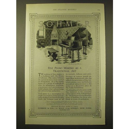 1924 Sohmer Piano: Florentine Model Ad - Fine Piano Making as a traditional art