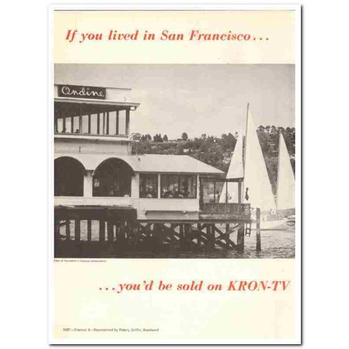 KRON-TV 1973 San Francisco Ondine Restaurant Sausalito CA vintage ad