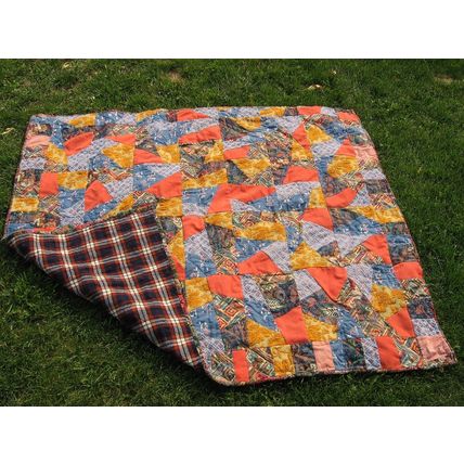 Crazy Throw Quilt 45x54 Tapestry Cotton Chintz Patchwork Handmade Quiltpolice