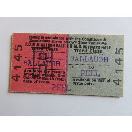 Isle of Man Railway Ballaugh-Peel Ticket #98