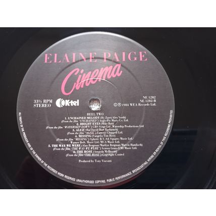ELAINE PAIGE – CINEMA - 12" ALBUM