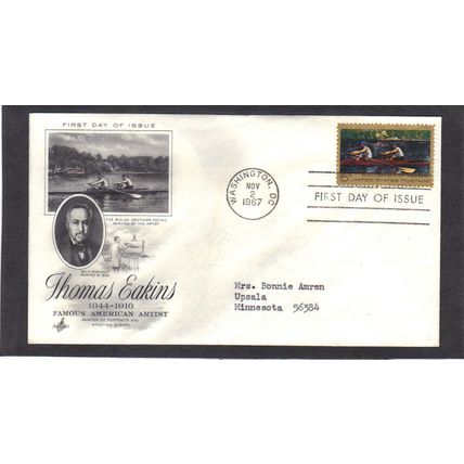 FDC Art Craft 1335 5c Thomas Eakins (Cachet-Typed/A) CV39039