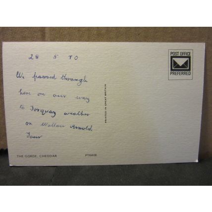 CHEDDAR GORGE, SOMERSET used vintage postcard dated 1970 =