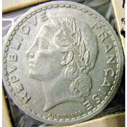 1946 France-5 Francs-Extremely Fine detail