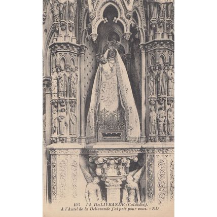 Calvados IA DeLivrande Statue French Religious Postcard