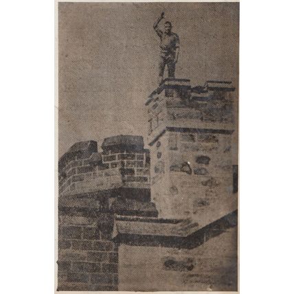 Prison Suicide Rooftop Demonstration Riot Antique Protest Real Photo Postcard