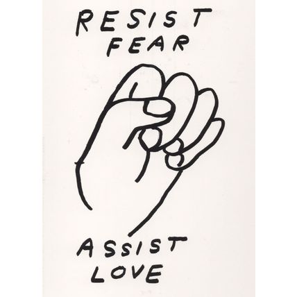 Resist Fear Assist Love Human Rights Sign Protest Politics Postcard