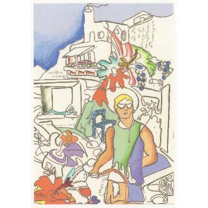 Carlos Betancourt At The Albatros American Painting Postcard