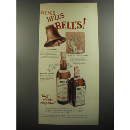 1952 Bell's Scotch Ad - Bells Bells Bells! They always ring true