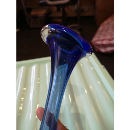 Blue Glass Stem Vase
