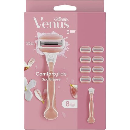 Gillette Venus Comfortglide Spa Breeze Women's Razor +8 Refill Carts [New&Sealed