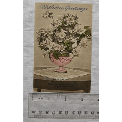 vintage postcard Birthday Greetings - May your life be of joy...