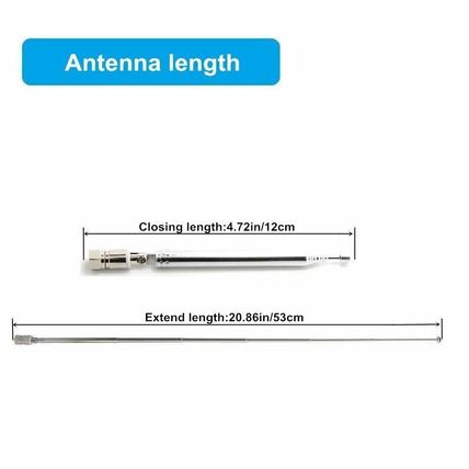 Telescopic FM Radio "F" Connection Antenna - Male "F" Connector - 75 Ohm FM Ster