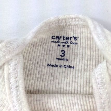 Carter's Boys Infant 3 Lot Long Sleeve Rompers Size 3 Months Green/Brown/Cream