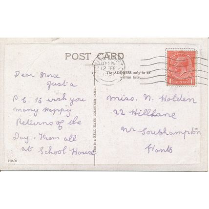 PC20654 Greetings. Birthday Remembrance. Flowers. RP. 1931