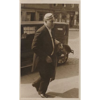 Dresden Germany Bicycle Funny Hat Man Old Transport Postcard
