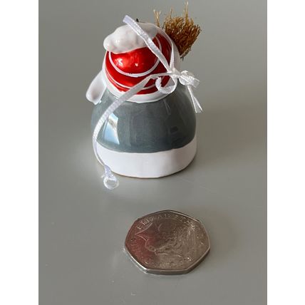 CHRISTMAS HANGING ORNAMENT - SNOWMAN WITH BROOM