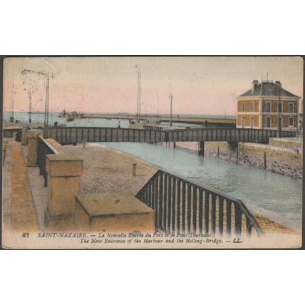 La Nouvelle Entrée du Port et la Pont Tournani, Saint-Nazaire, 1919 - Lévy CPA