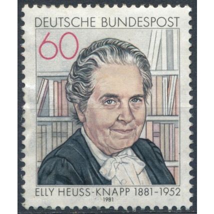 Birth Centenary of Elly Heuss-Knapp - West Germany 1981 - Un H - MiNr 1082