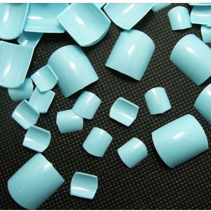 Baby Blue False Toe Nails Press On Square Full Cover Artificial Pedicure Set diy