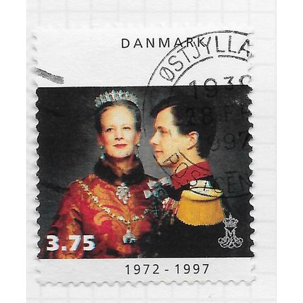 DENMARK DANMARK 1997 SILVER JUBILEE QUEEN MARGRETHE 3.75Kr USED