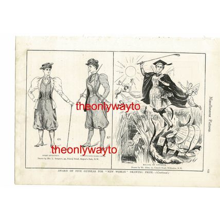 THE 'NEW WOMAN', 2 Images, Book Illustration (Print), 1895