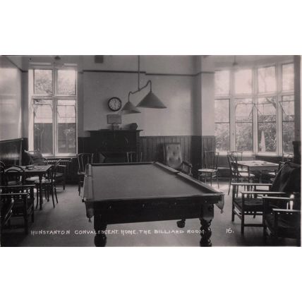 Billiard Room Hunstanton Convalescent Home Norfolk Old RPC Postcard