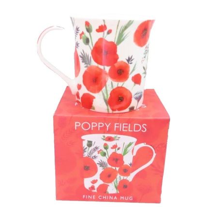 Red Poppies Mug Fine China Mug 9 CM Ceramic Dishwasher & Microwave Safe Gift