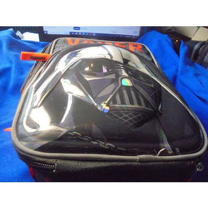 STAR WARS 3-D DARTH VADER Insulated Lunch Bag with Mesh Water Bottle Pocket!!