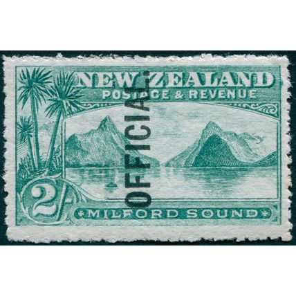 New Zealand 1907 2s blue-green Official SGO66 MNH