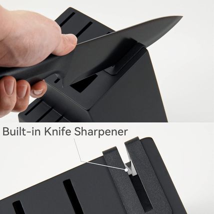 Knife Set, HUNTER.DUAL 15 Pcs Kitchen Knife Set with Block Self Sharpening, Dish